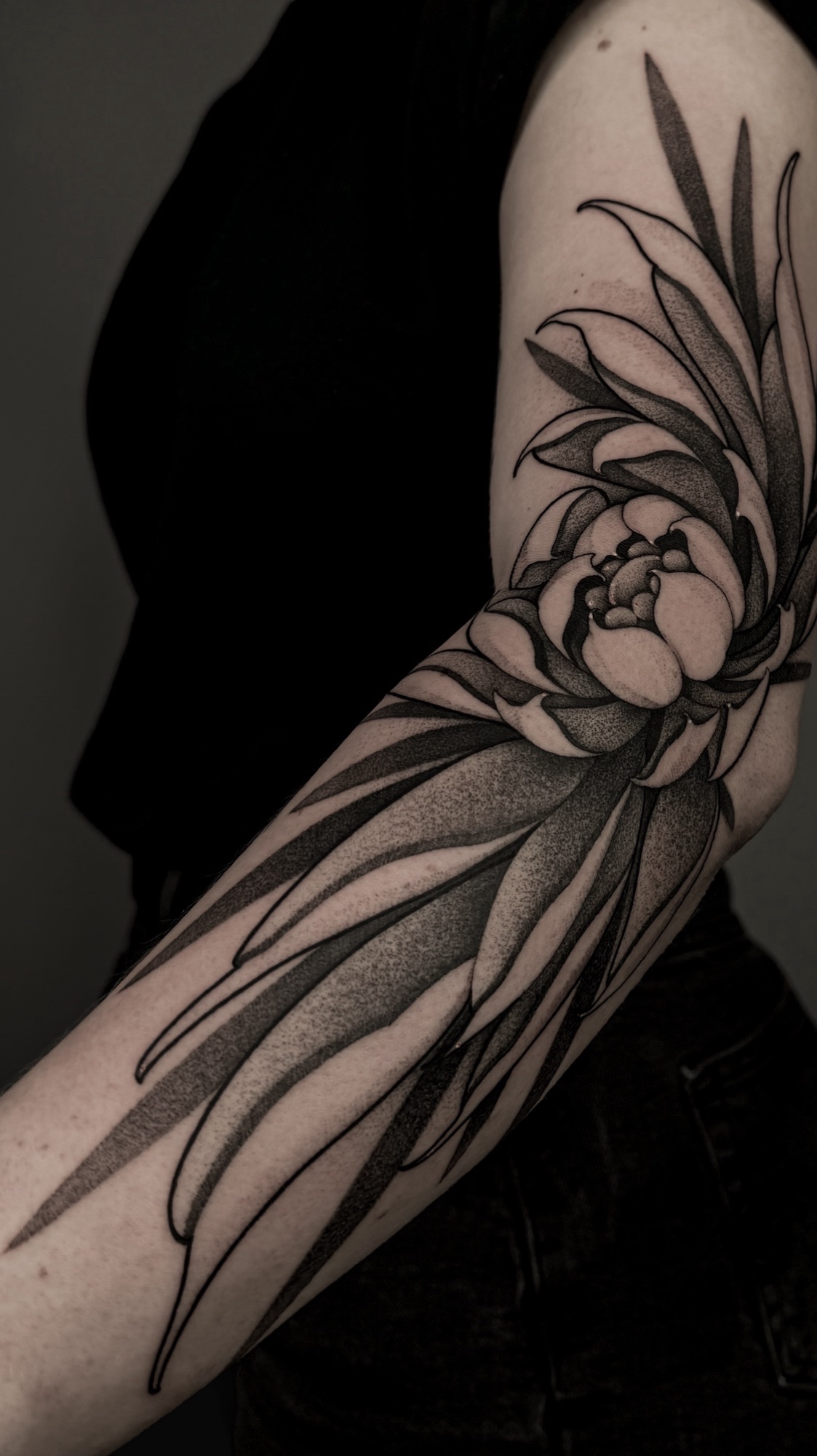 Peony Flower Tattoo on the Arm